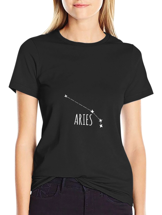 Aries Constellation Black Graphic Tee