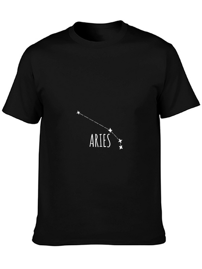 Aries Constellation Black Graphic Tee