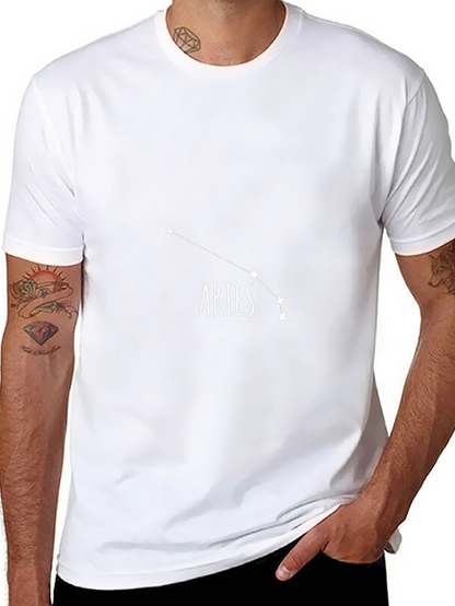 Aries Constellation Black Graphic Tee