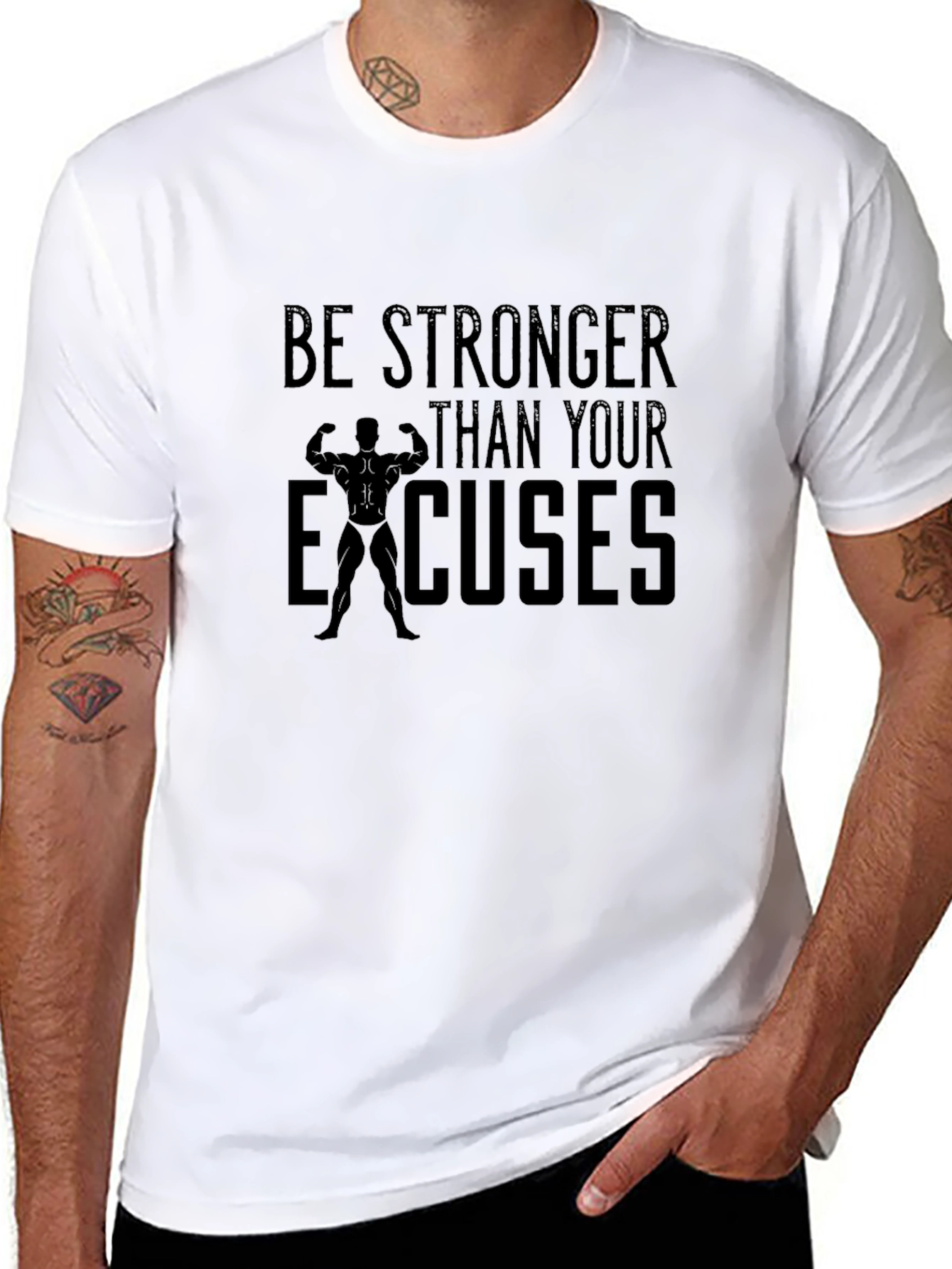 Be Stronger Than Your Excuses Black T-Shirt