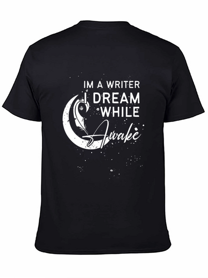 Writer Dreamer Graphic Tee - Black Cotton T-Shirt