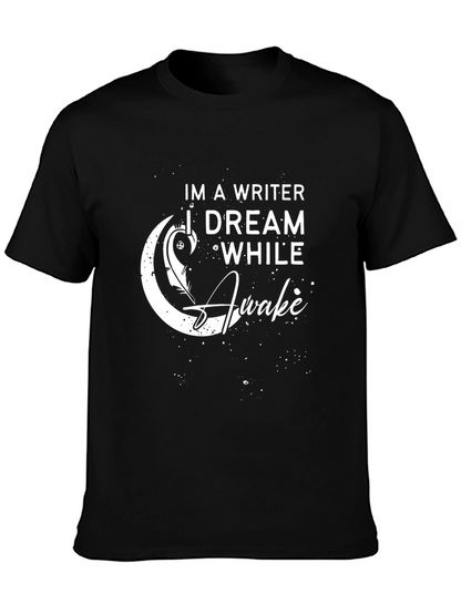 Writer Dreamer Graphic Tee - Black Cotton T-Shirt
