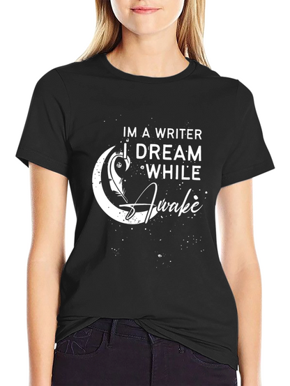 Writer Dreamer Graphic Tee - Black Cotton T-Shirt