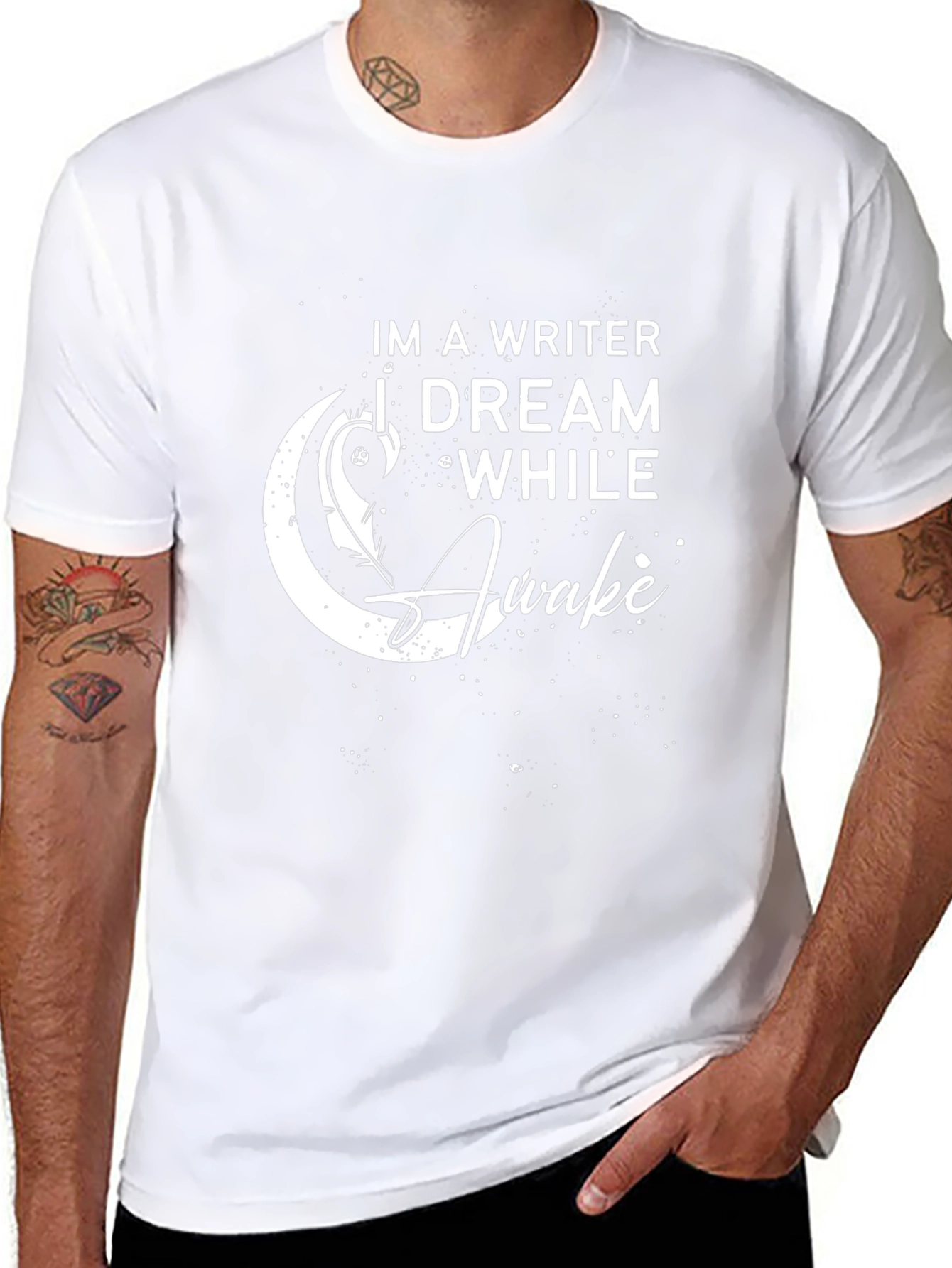 Writer Dreamer Graphic Tee - Black Cotton T-Shirt