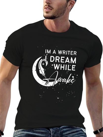 Writer Dreamer Graphic Tee - Black Cotton T-Shirt