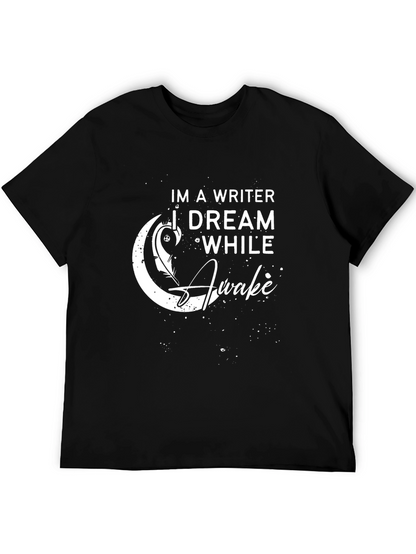 Writer Dreamer Graphic Tee - Black Cotton T-Shirt