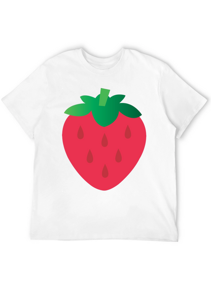 Strawberry Graphic Tee - Casual Black T-Shirt