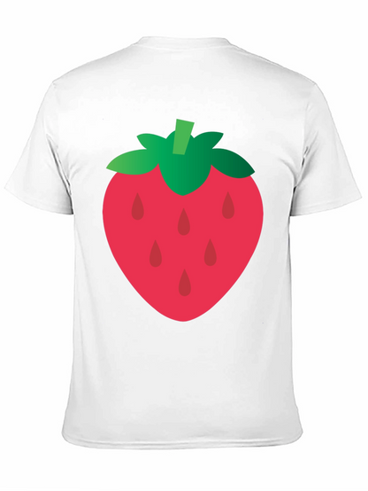 Strawberry Graphic Tee - Casual Black T-Shirt
