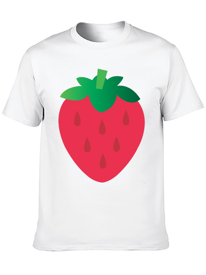 Strawberry Graphic Tee - Casual Black T-Shirt