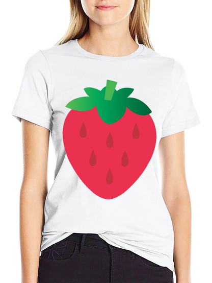 Strawberry Graphic Tee - Casual Black T-Shirt