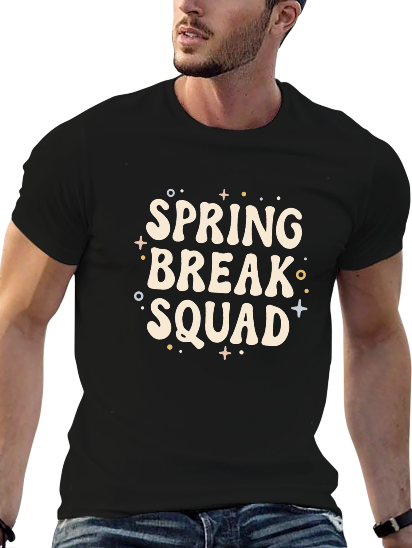 Spring Break Squad Black Graphic Tee