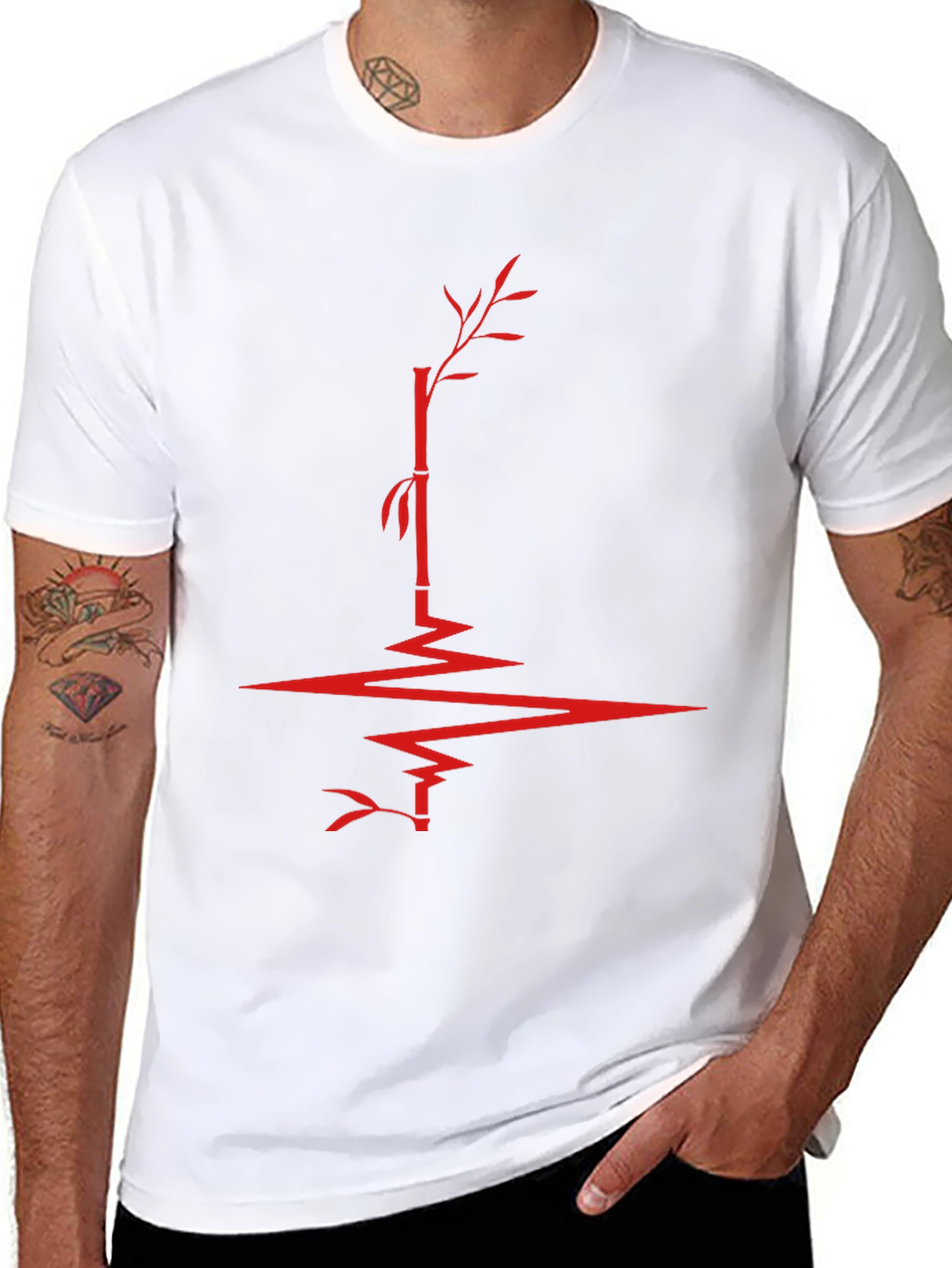 Bamboo Heartbeat Graphic Tee - Modern Menswear