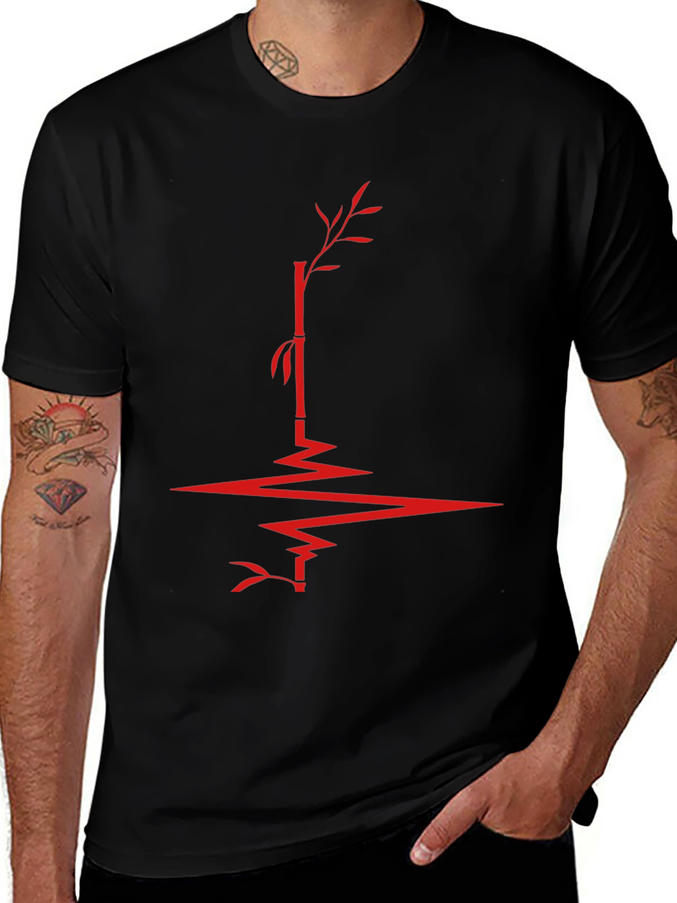 Bamboo Heartbeat Graphic Tee - Modern Menswear