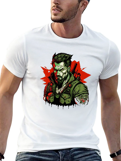 Warrior Graphic Print Black T-Shirt