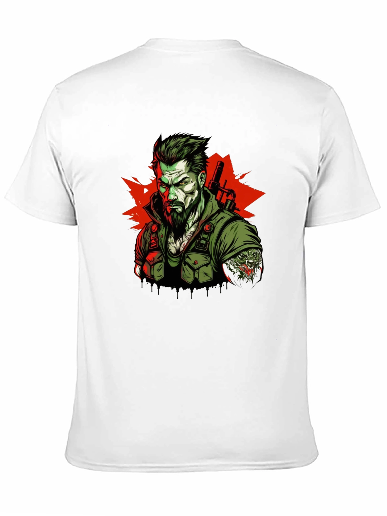 Warrior Graphic Print Black T-Shirt