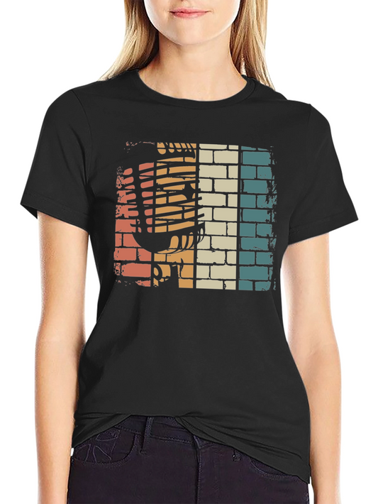 Vintage Brick Wall Microphone Graphic T-Shirt