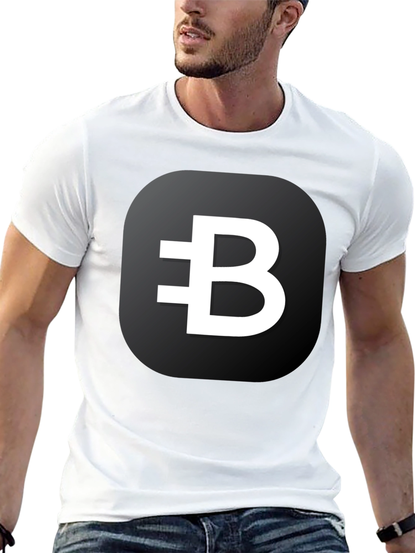 Black T-Shirt with White Crypto B Logo