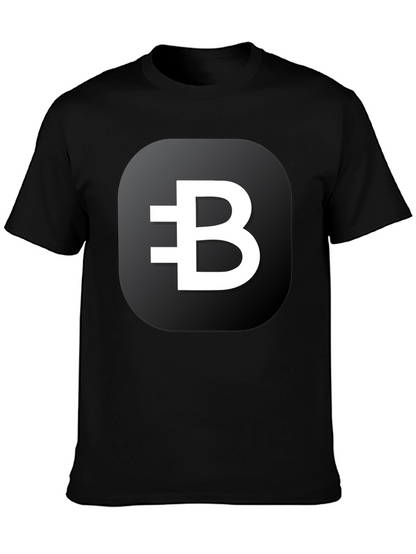 Black T-Shirt with White Crypto B Logo