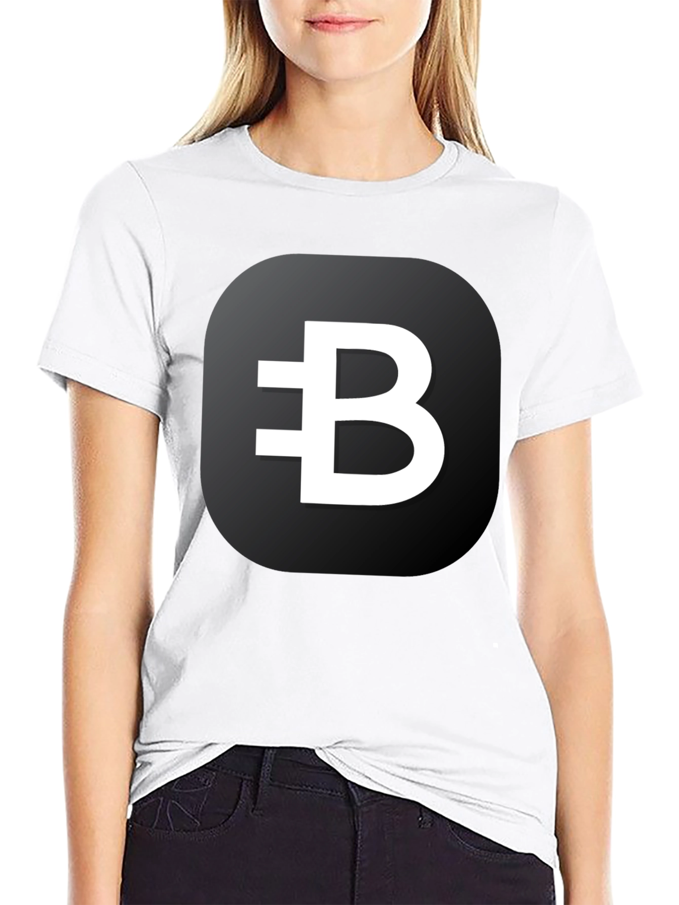 Black T-Shirt with White Crypto B Logo