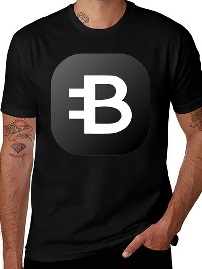 Black T-Shirt with White Crypto B Logo