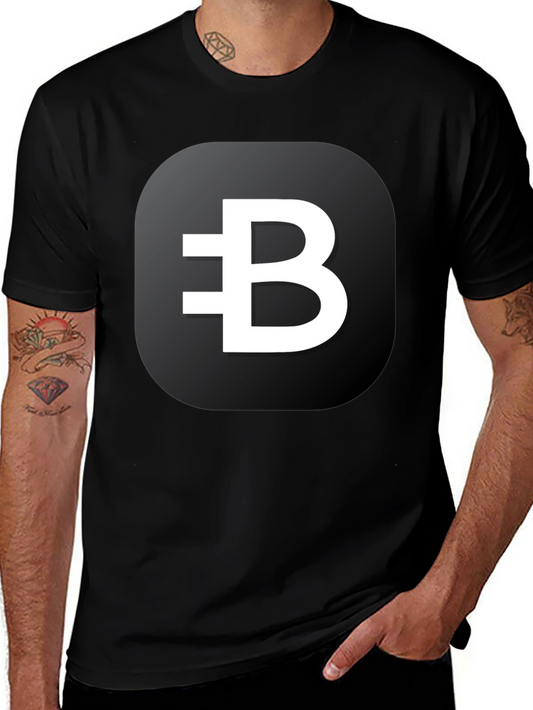 Black T-Shirt with White Crypto B Logo