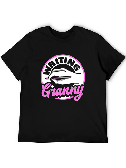 Writing Granny Graphic Tee - Black T-Shirt