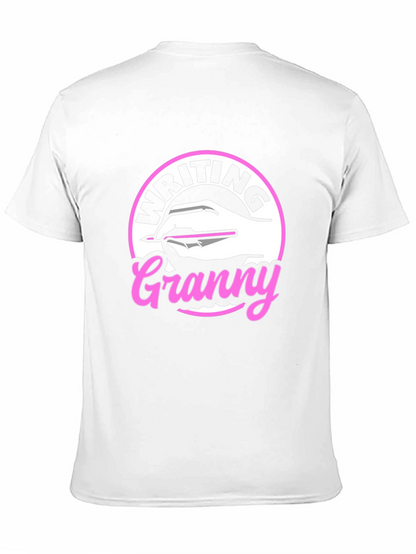 Writing Granny Graphic Tee - Black T-Shirt
