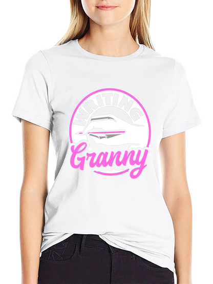 Writing Granny Graphic Tee - Black T-Shirt