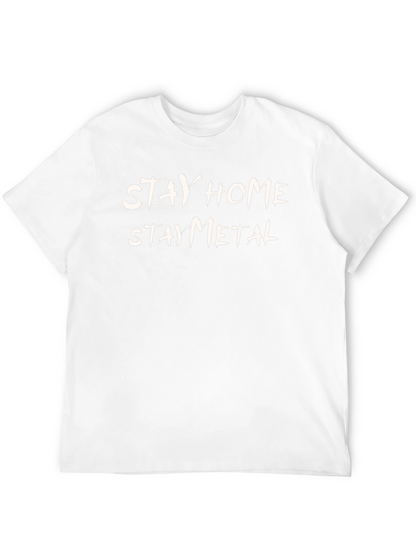 Stay Home Stay Metal T-Shirt - Black Graphic Tee