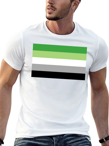 Aromantic Pride Flag T-Shirt - Black