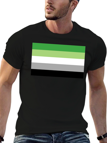 Aromantic Pride Flag T-Shirt - Black
