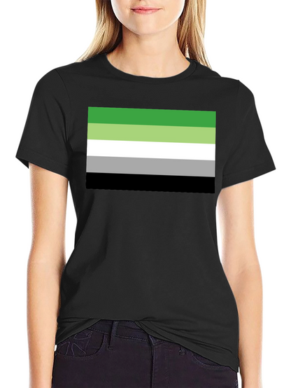 Aromantic Pride Flag T-Shirt - Black