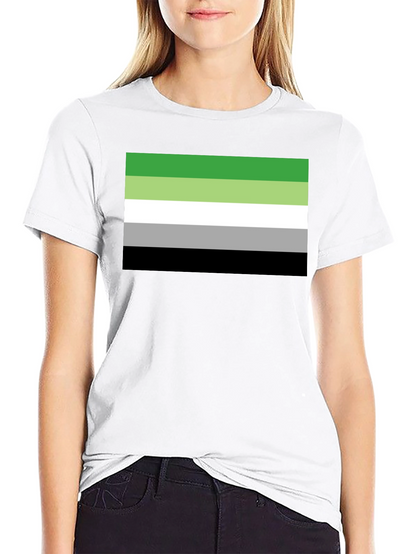 Aromantic Pride Flag T-Shirt - Black