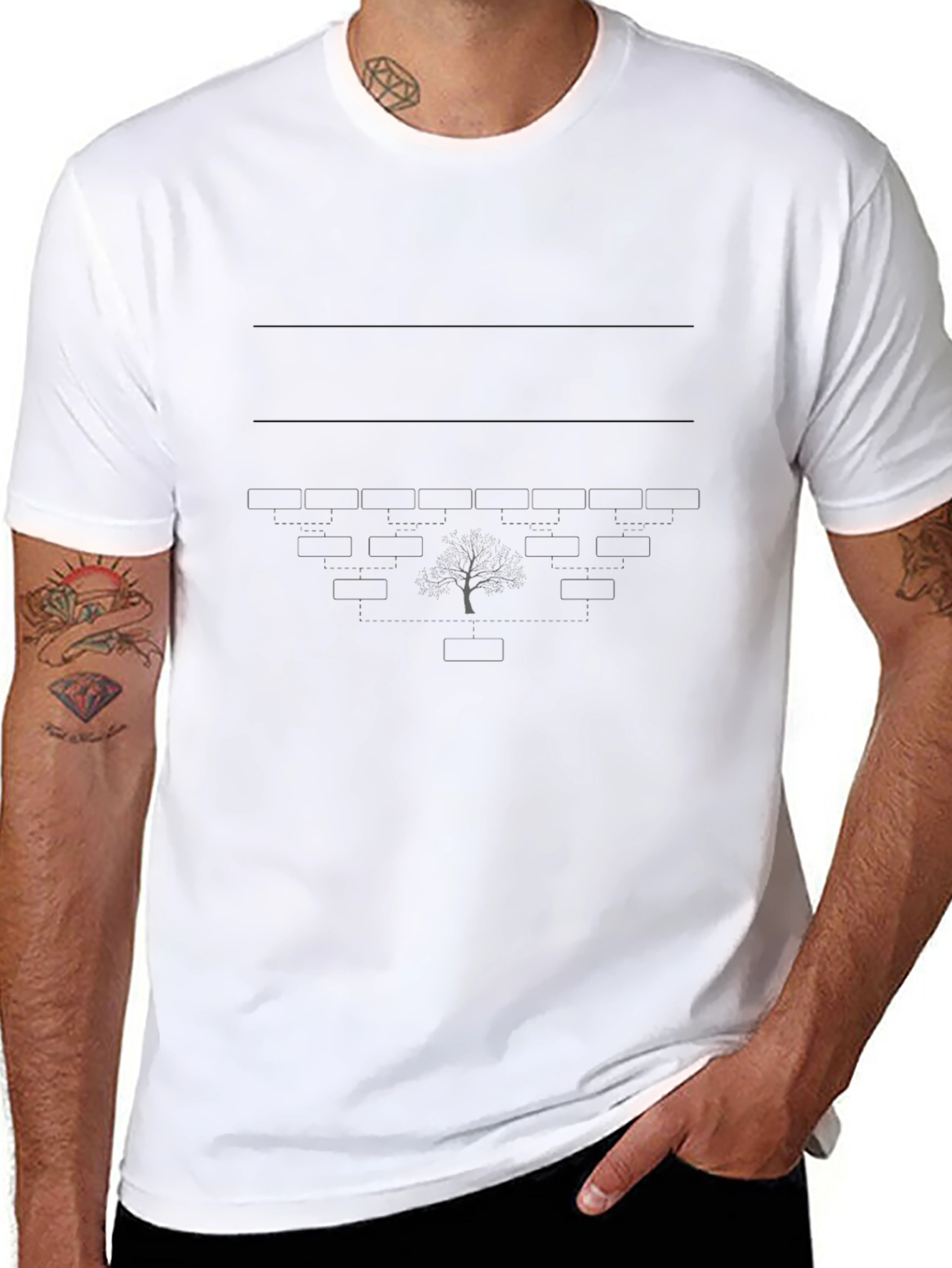 Black Tree Diagram T-Shirt