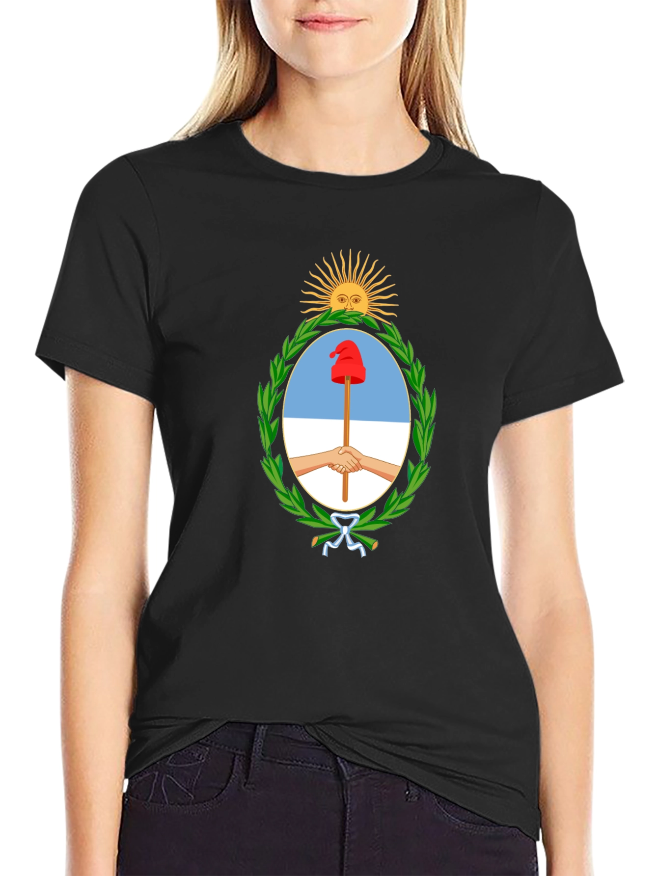 Argentina Coat of Arms Black T-Shirt
