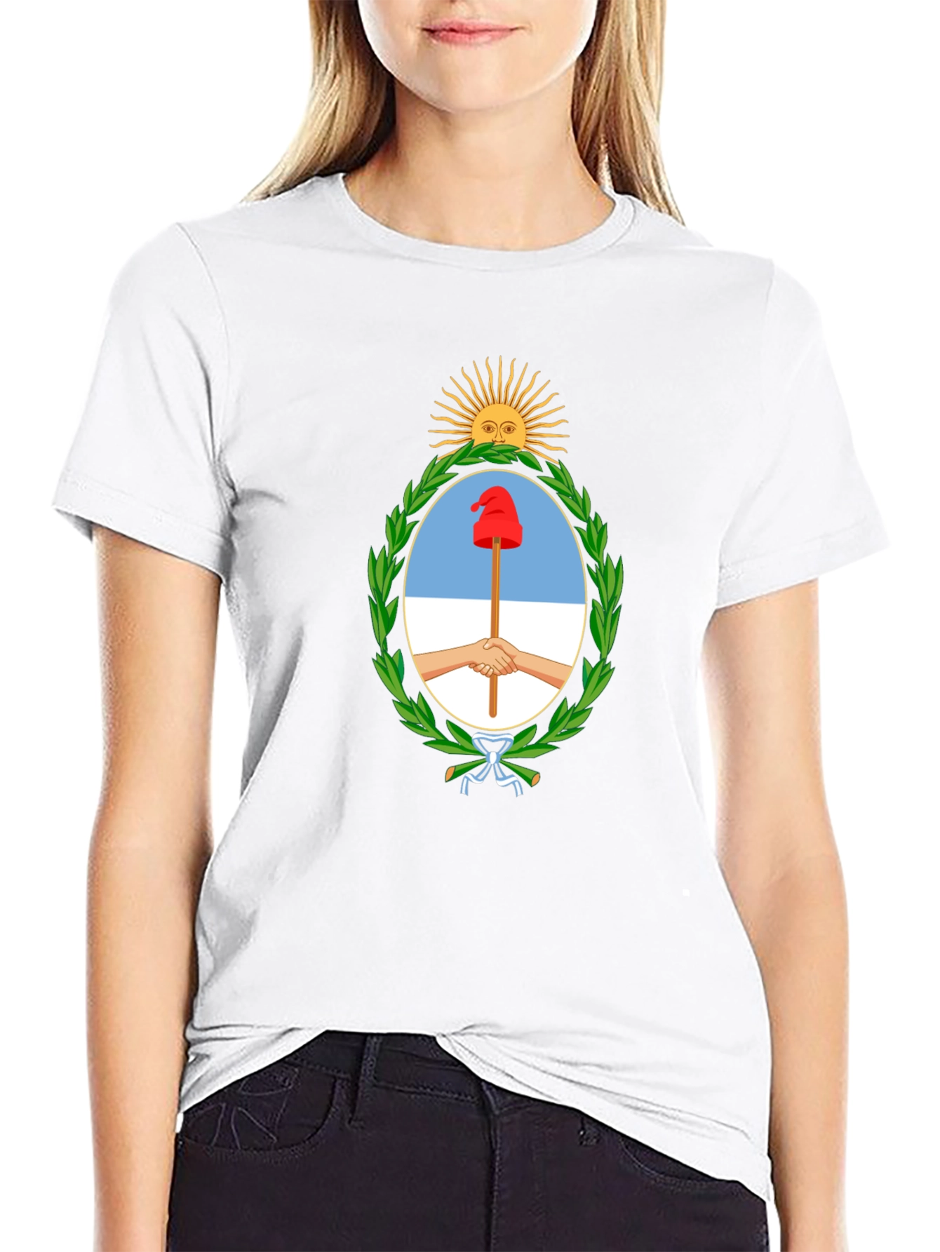 Argentina Coat of Arms Black T-Shirt