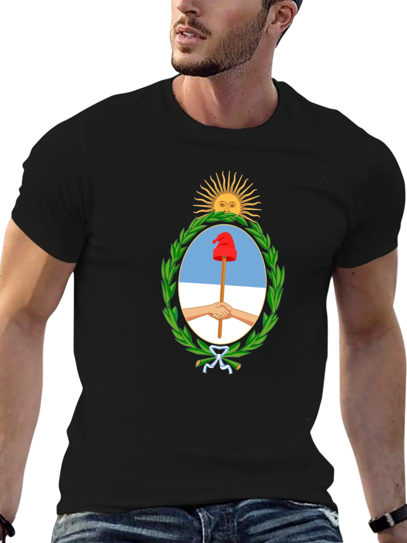 Argentina Coat of Arms Black T-Shirt