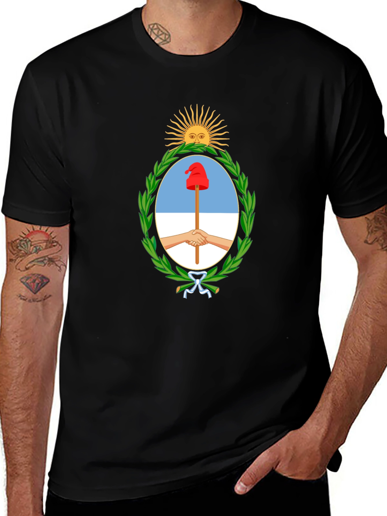 Argentina Coat of Arms Black T-Shirt