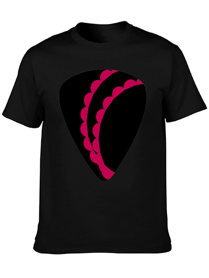 Unique Graphic Tee - Black with Pink Design