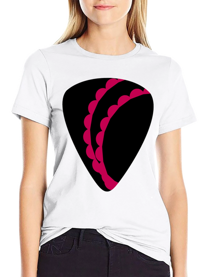 Unique Graphic Tee - Black with Pink Design