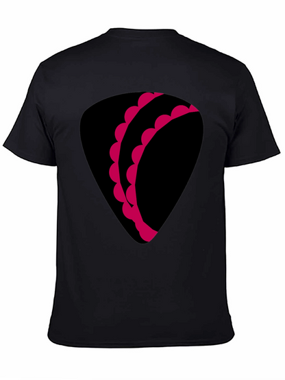 Unique Graphic Tee - Black with Pink Design