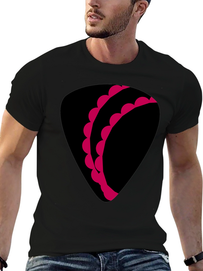 Unique Graphic Tee - Black with Pink Design