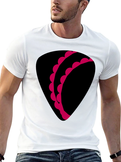 Unique Graphic Tee - Black with Pink Design