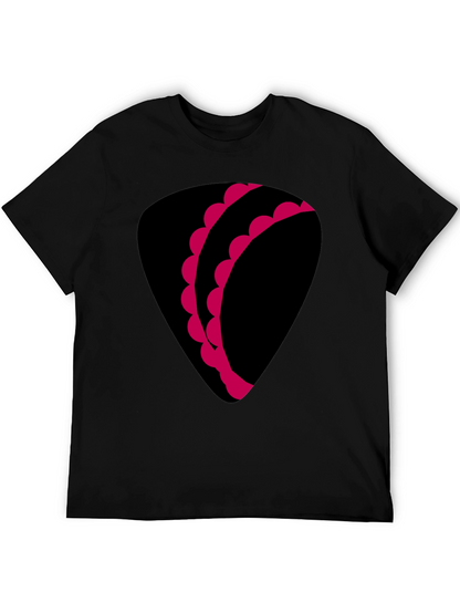 Unique Graphic Tee - Black with Pink Design