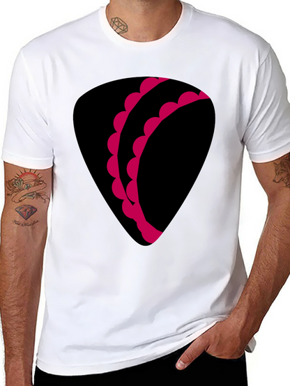 Unique Graphic Tee - Black with Pink Design