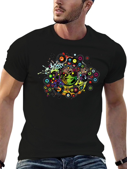 Abstract Earth Graphic Tee - Black