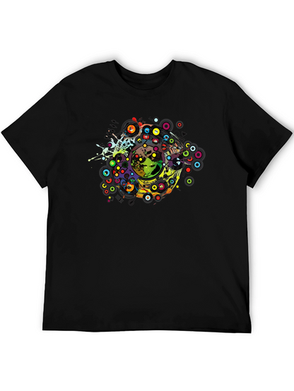 Abstract Earth Graphic Tee - Black