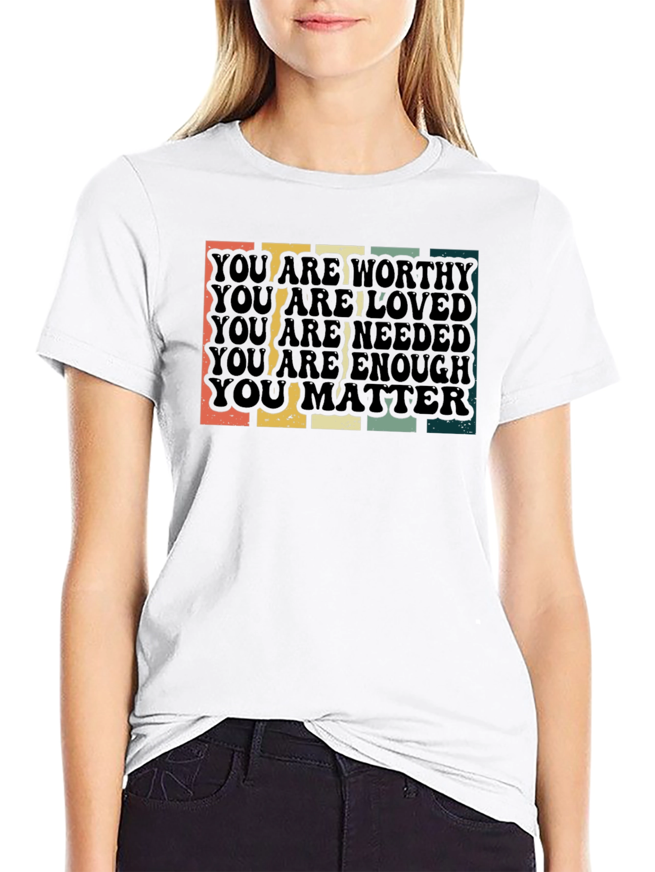 Worthy Loved Needed Enough Matte Graphic Tee