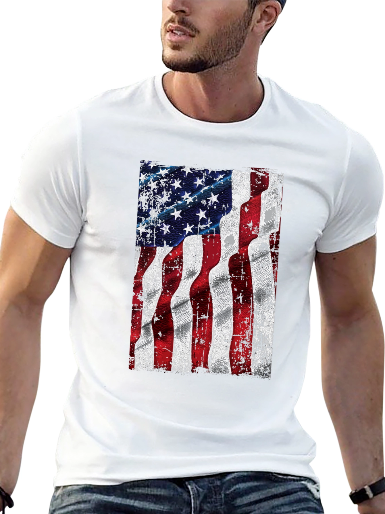 American Flag Graphic Tee - Patriotic Style