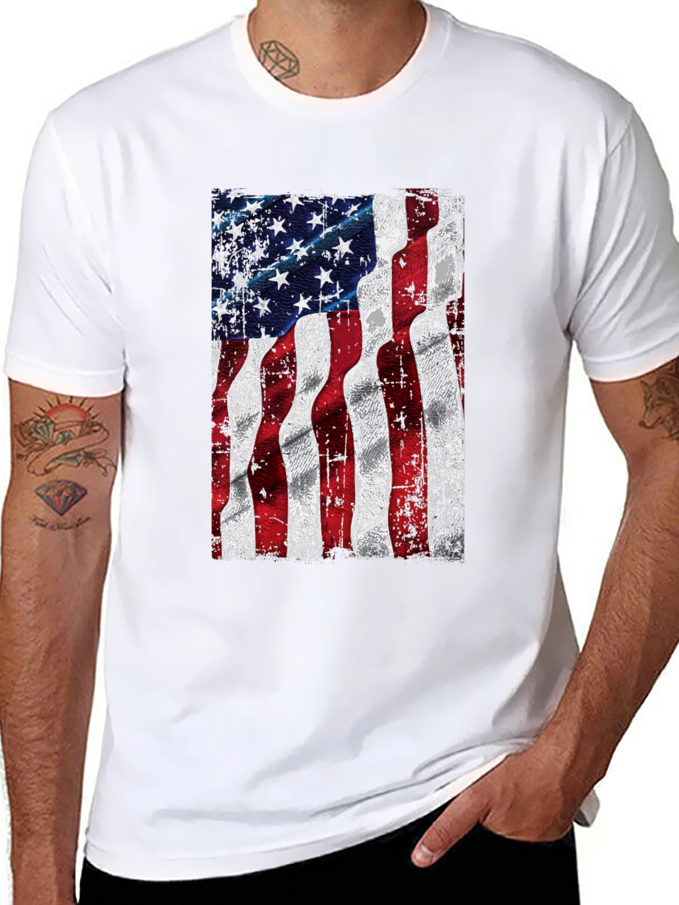 American Flag Graphic Tee - Patriotic Style